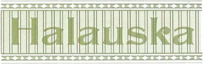 Vertically pin-striped border with 'DeVinne' on it comprising olive tint, bold, and half-tone olive colors