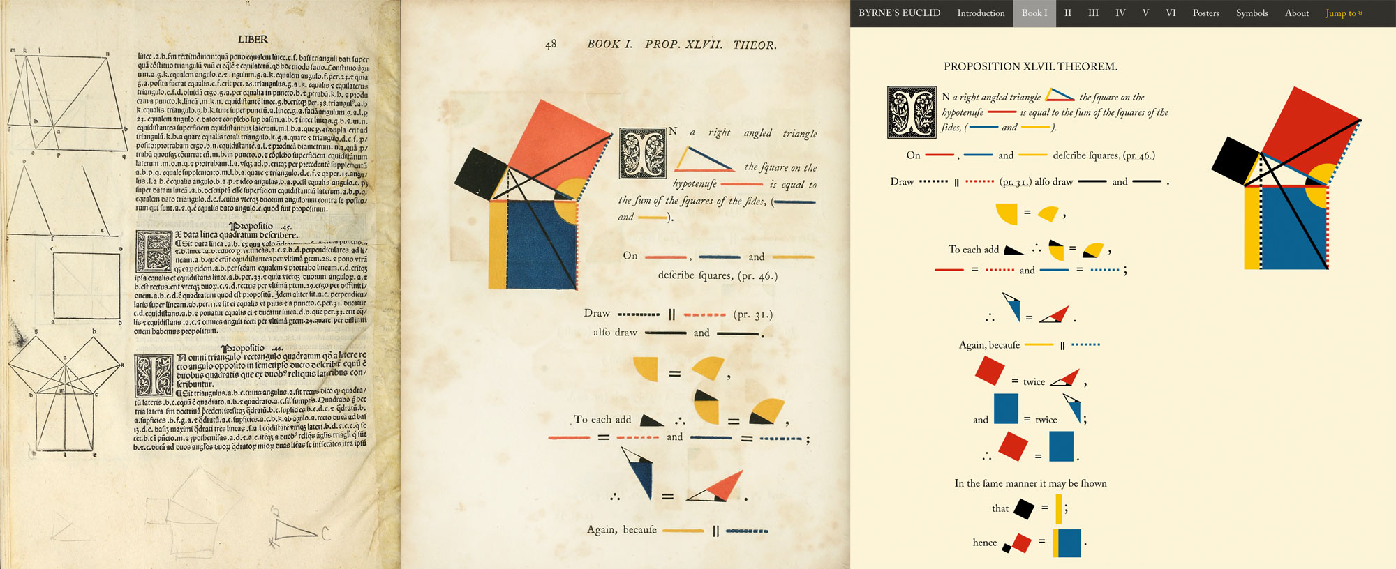 Comparison between first printed edition, Byrne's version, and the new web version
