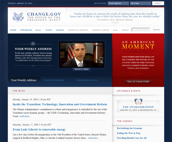 Screenshot of Change.gov