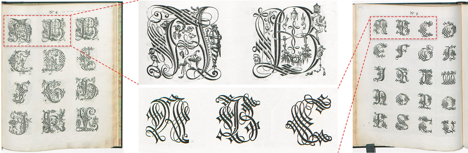 Calligraphic initials