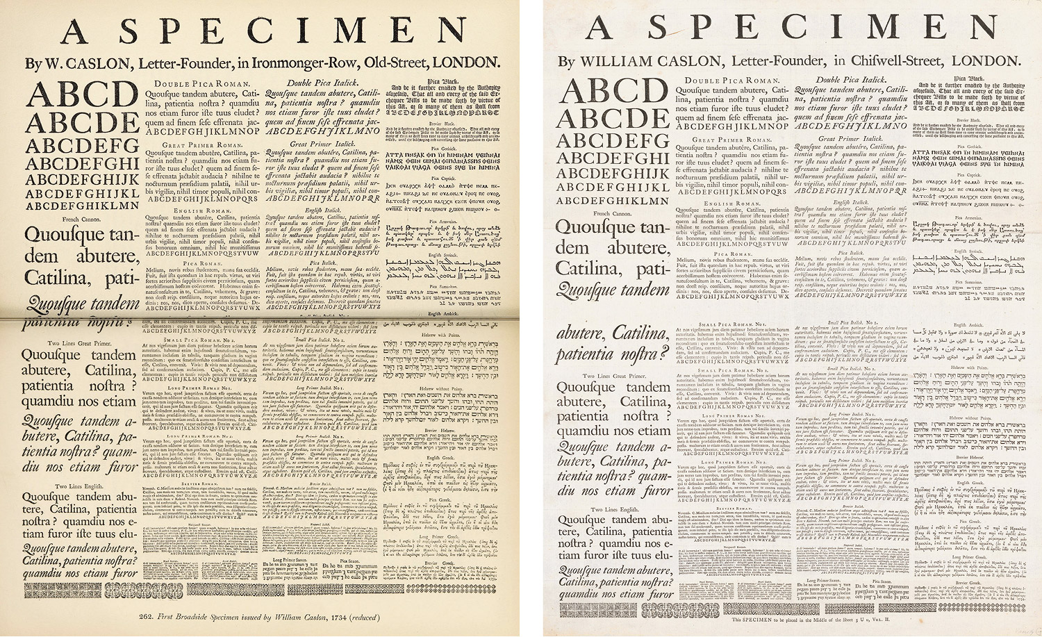 Caslon specimen