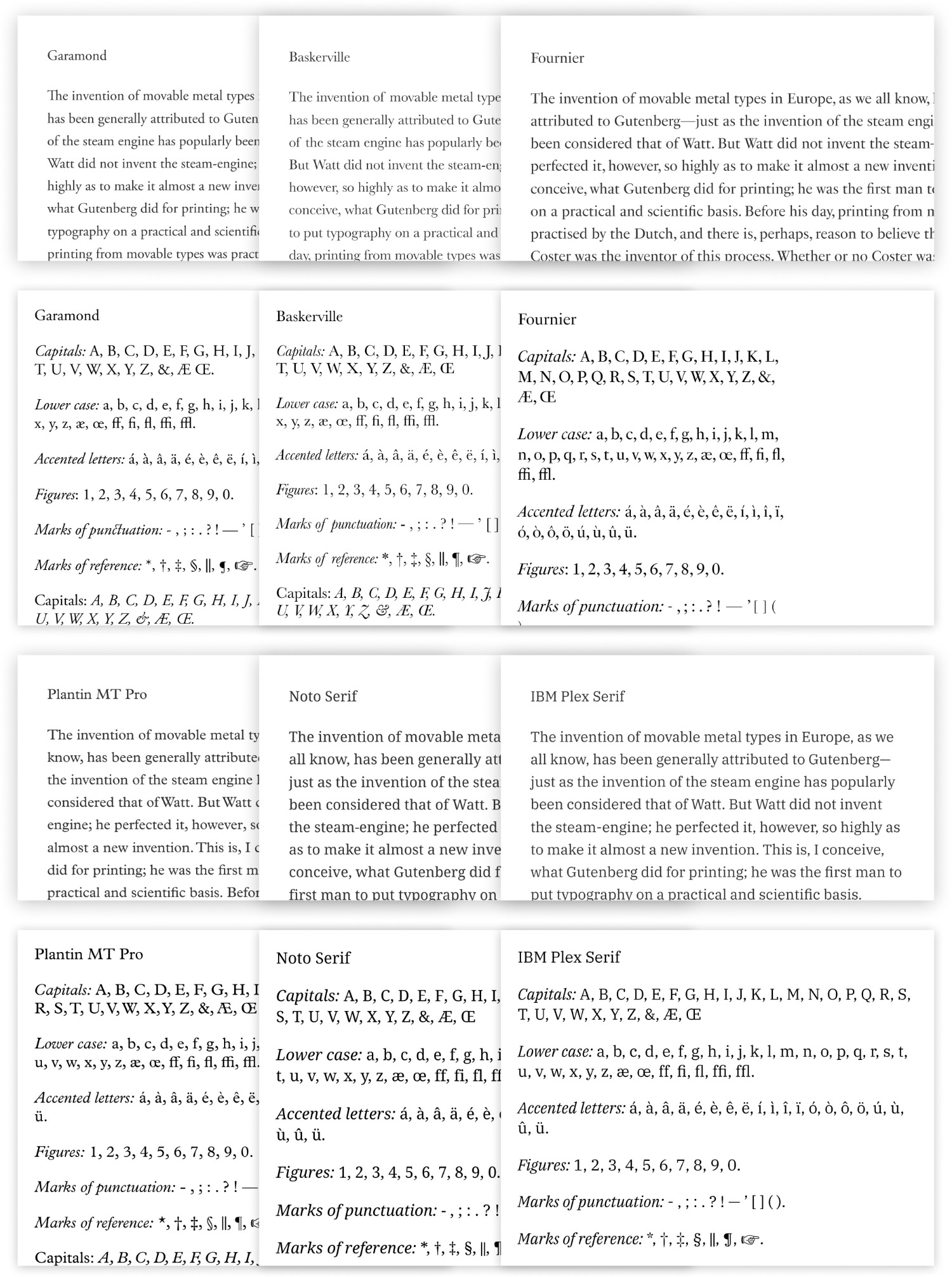 Font comparison