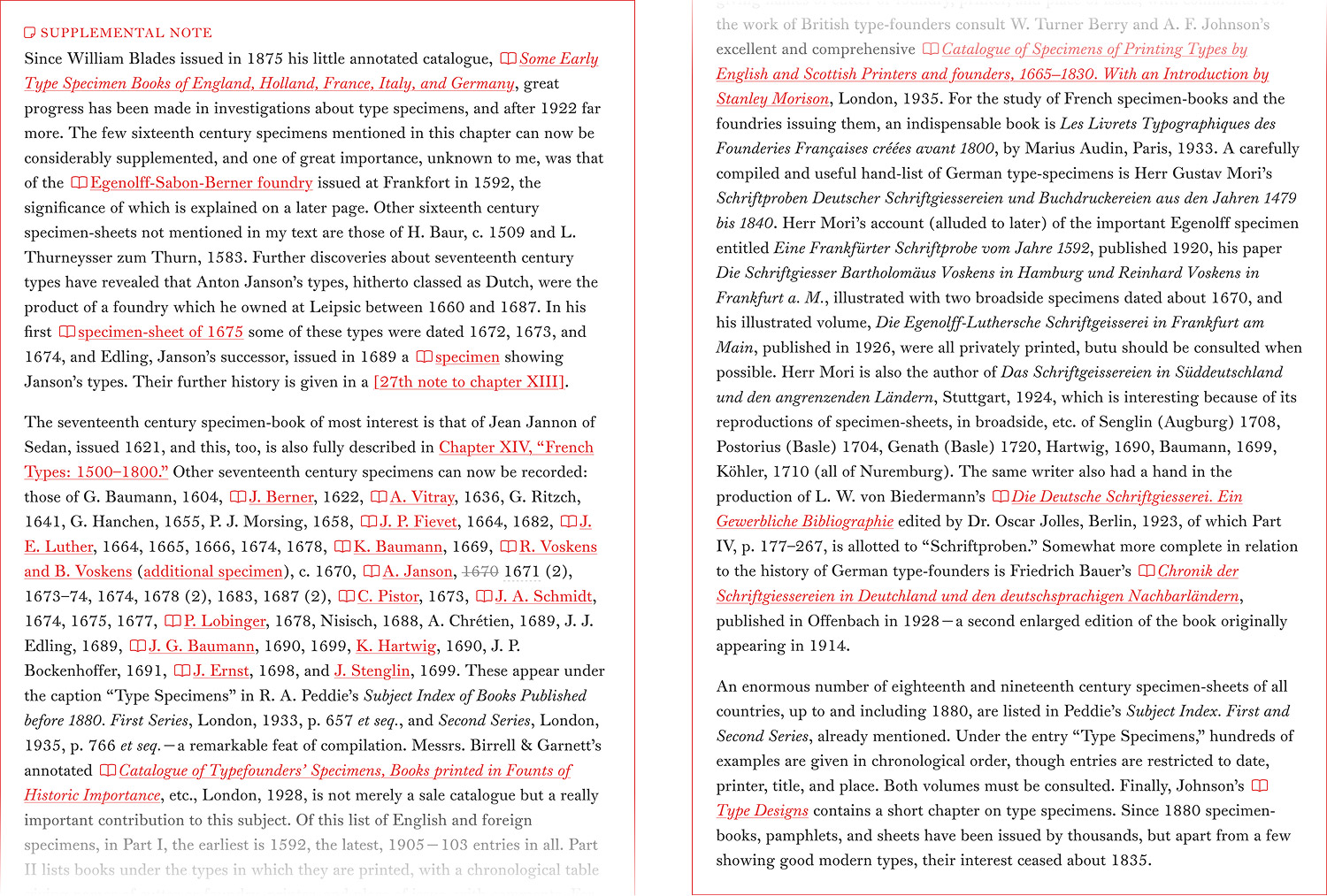 Specimens supplemental note