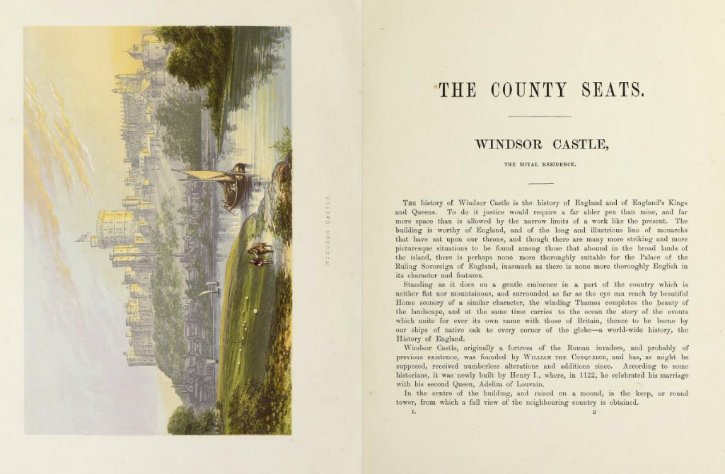 Scans of the original illustration and description of Windsor Castle