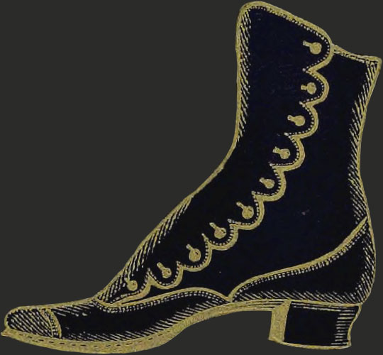 Boot comprising dark blue and gold colors