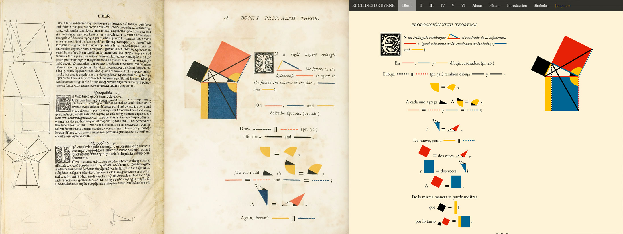 Comparison between first printed edition, Byrne’s version, and the new web version