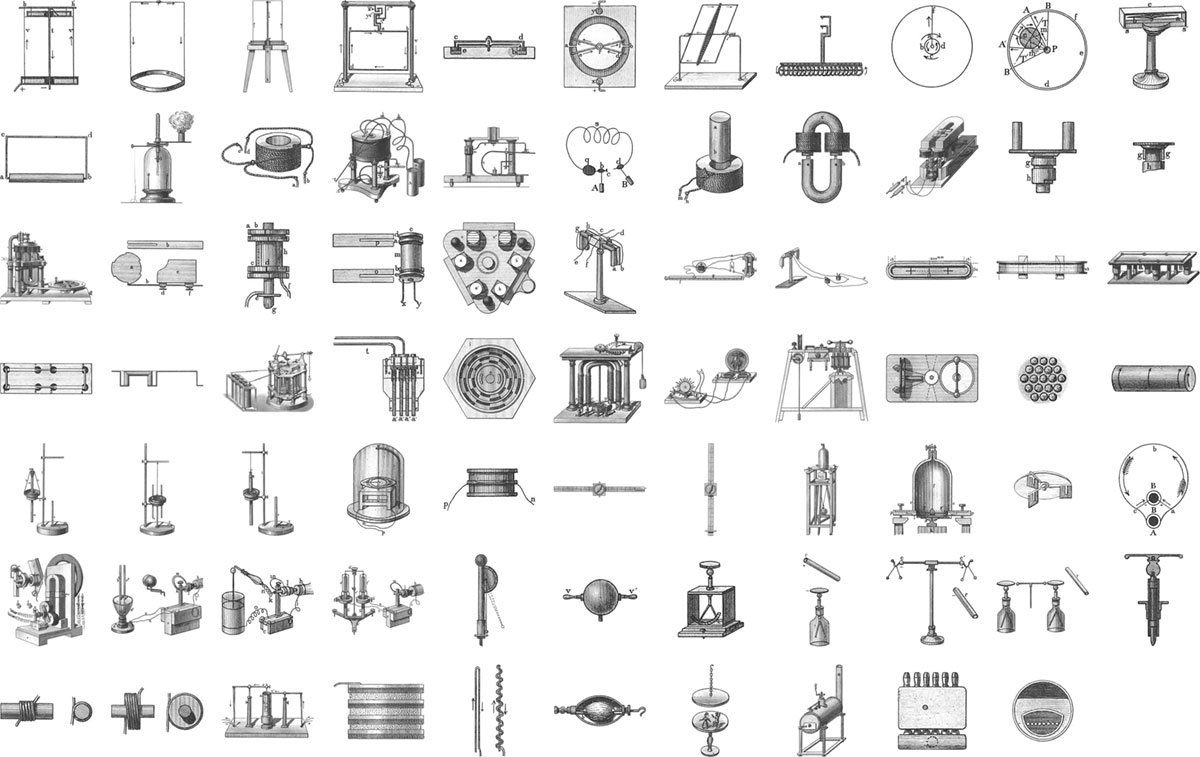Grid of figures from physics, plate 22