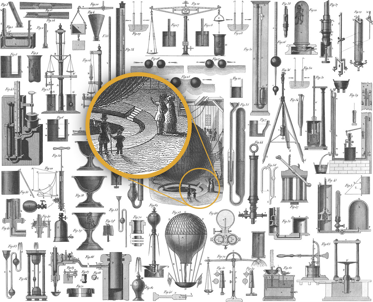Magnified part of a plate showing the detail