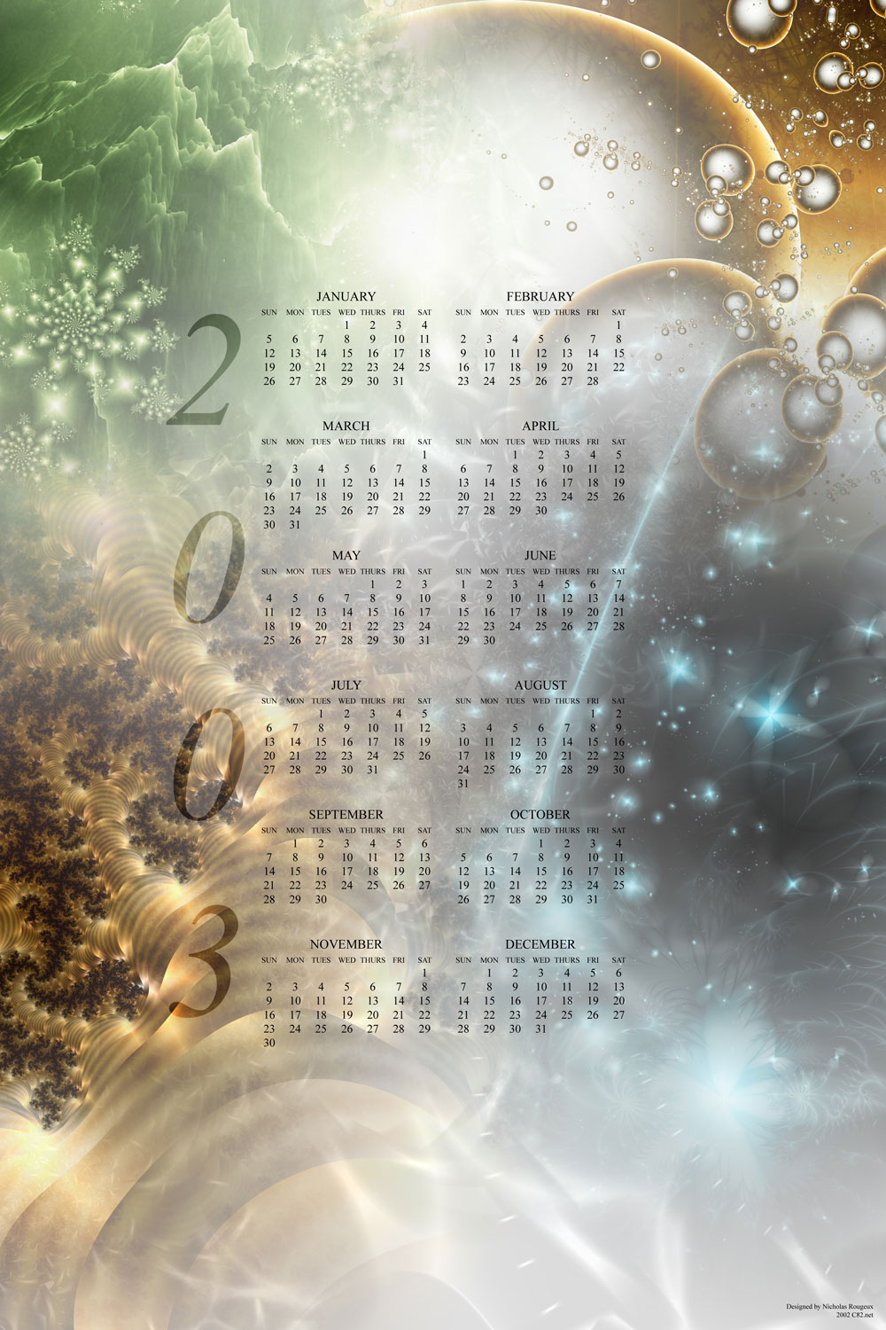 2003 Fractal Calendar