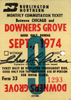 September 1974 monthly ticket