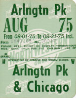 August 1975 monthly ticket