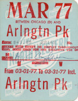March 1977 monthly ticket
