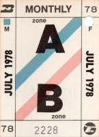 July 1978 monthly ticket