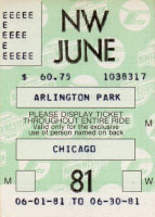 June 1981 monthly ticket