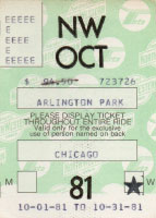 October 1981 monthly ticket