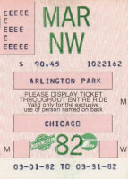 March 1982 monthly ticket
