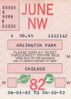 June 1982 monthly ticket