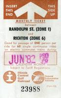 June 1982 monthly ticket