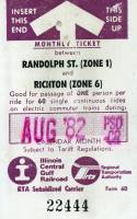 August 1982 monthly ticket