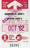 October 1982 monthly ticket