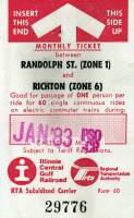 January 1983 monthly ticket
