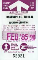 February 1985 monthly ticket