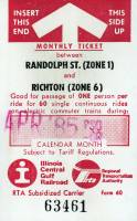 April 1985 monthly ticket