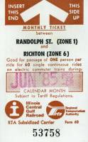 June 1985 monthly ticket