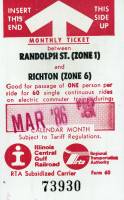March 1986 monthly ticket