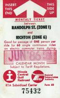 June 1986 monthly ticket