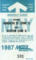 May 1987 monthly ticket