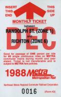 December 1988 monthly ticket