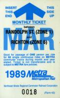 March 1989 monthly ticket