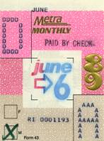 June 1989 monthly ticket