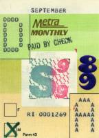 September 1989 monthly ticket