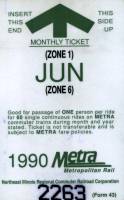June 1990 monthly ticket