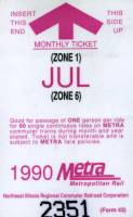 July 1990 monthly ticket