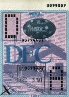 December 1991 monthly ticket