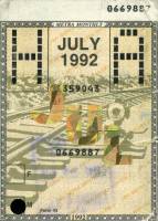 July 1992 monthly ticket