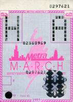 March 1993 monthly ticket
