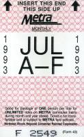 July 1993 monthly ticket