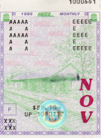 November 1995 monthly ticket
