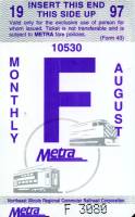 August 1997 monthly ticket