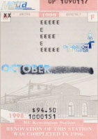 October 1998 monthly ticket