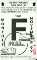 November 1999 monthly ticket