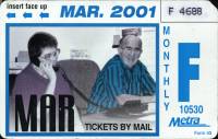 March 2001 monthly ticket