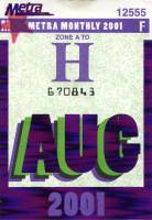 August 2001 monthly ticket