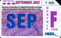 September 2003 monthly ticket