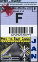 January 2011 monthly ticket