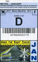 January 2011 monthly ticket